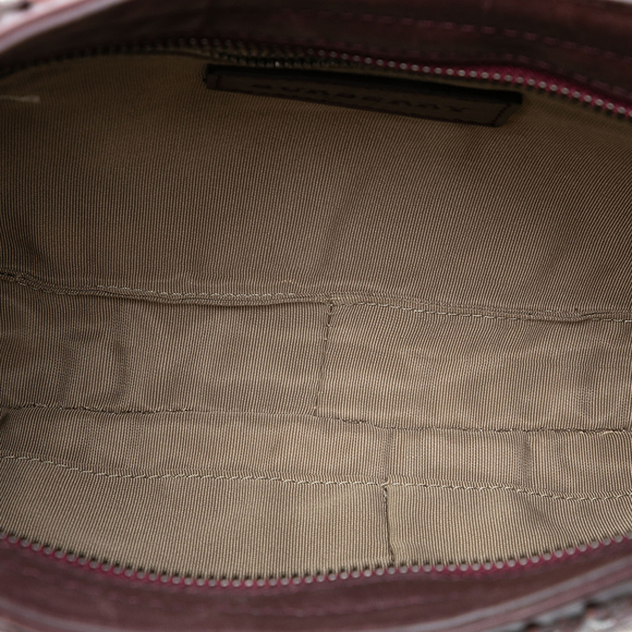 Pre-Loved Burberry Supernova Check Coated Canvas Star Studded Hernville Hobo - Picture 4 of 7